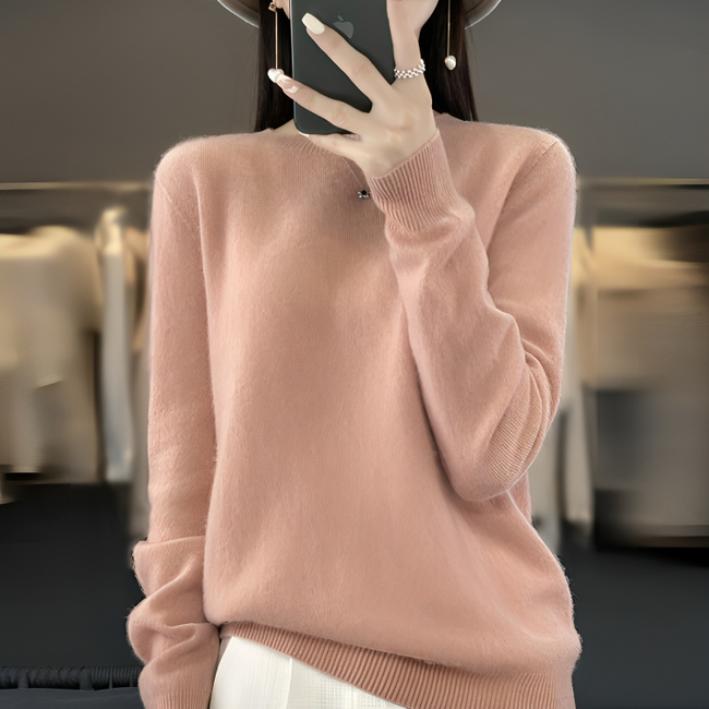 Mulonu® Women's sweater wool O-neck warm pullover top