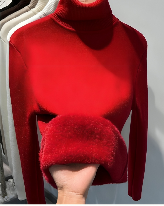 Mulonu® Winter Thick Plush Fleece Lined Knit Turtleneck Sweater