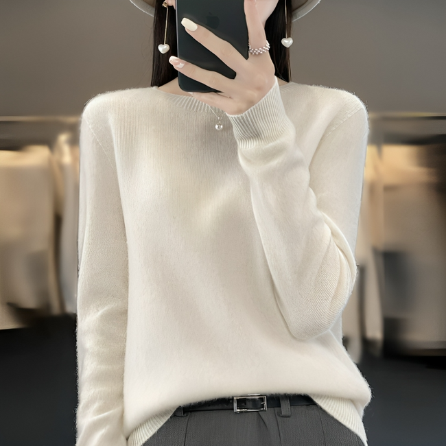 Mulonu® Women's sweater wool O-neck warm pullover top