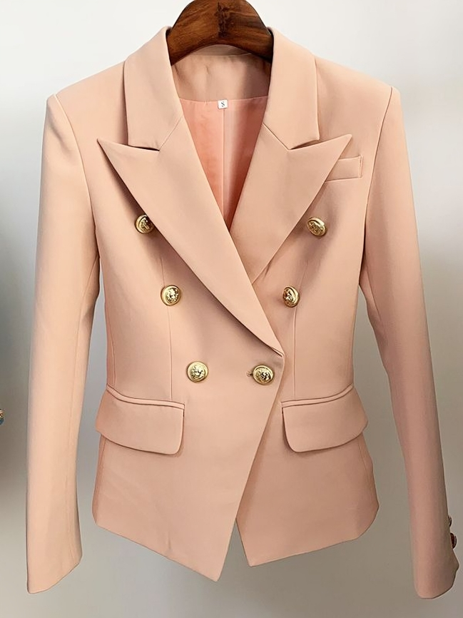 Mulonu® Top Quality Women Double Breasted Metal Buttons Blazer
