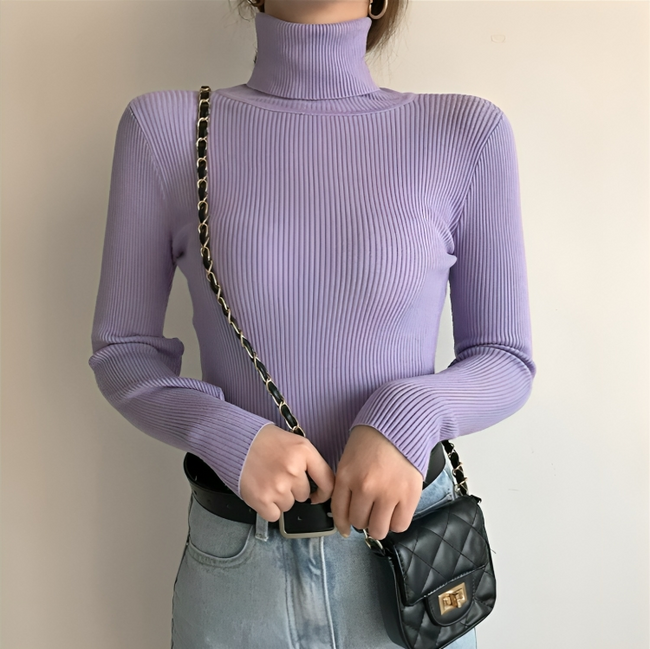 Mulonu® Turtleneck Women's Sweater Slim Bottoming Knitted Tops