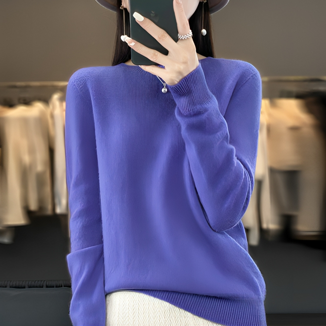 Mulonu® Women's sweater wool O-neck warm pullover top