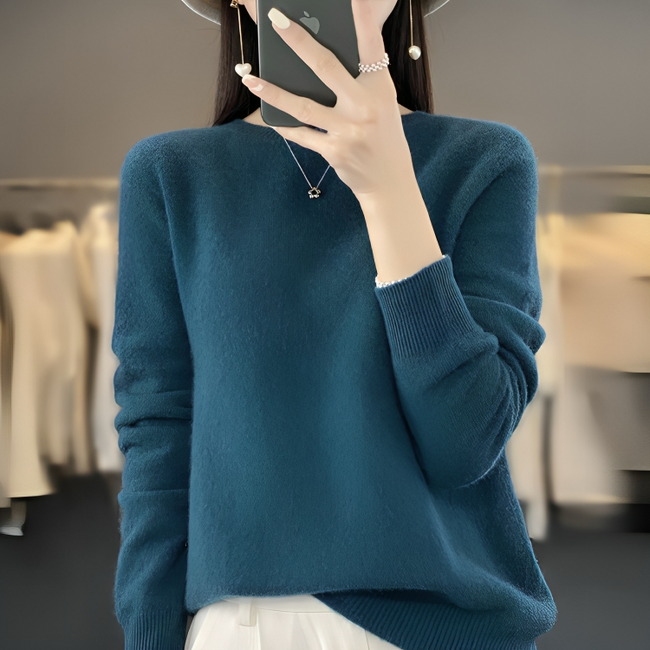 Mulonu® Women's sweater wool O-neck warm pullover top