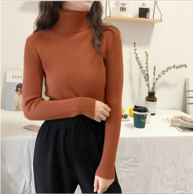 Mulonu® Turtleneck Women's Sweater Slim Bottoming Knitted Tops