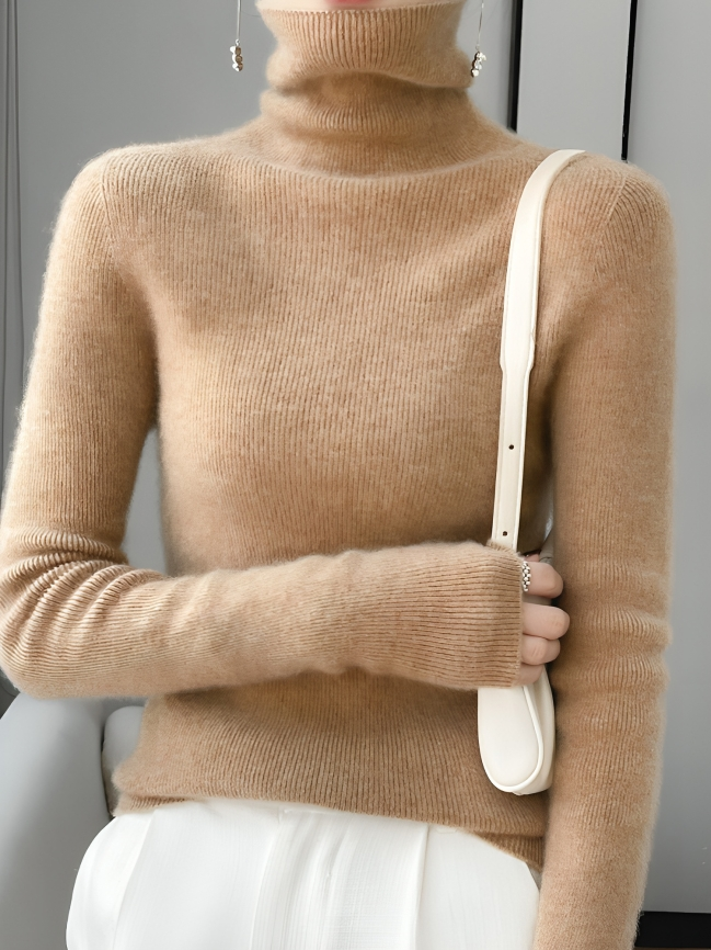 Mulonu® Women Turtleneck Sweater Wool Soft Kniwear