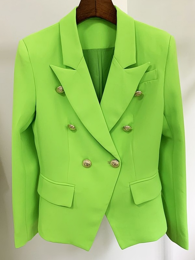 Mulonu® Top Quality Women Double Breasted Metal Buttons Blazer