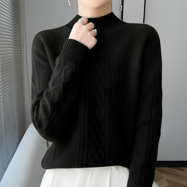 Mulonu® Women Sweater Mock Neck Knitted Pullover Sweater