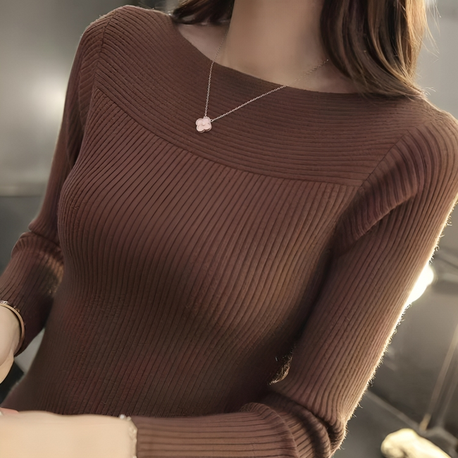 Mulonu® Women Neck Slim Knitted Long Sleeve Office Sweaters
