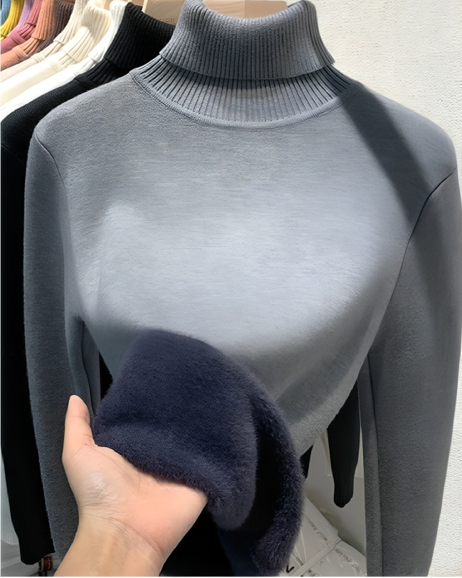 Mulonu® Winter Thick Plush Fleece Lined Knit Turtleneck Sweater