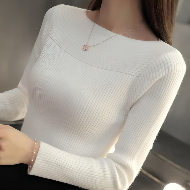 Mulonu® Women Neck Slim Knitted Long Sleeve Office Sweaters