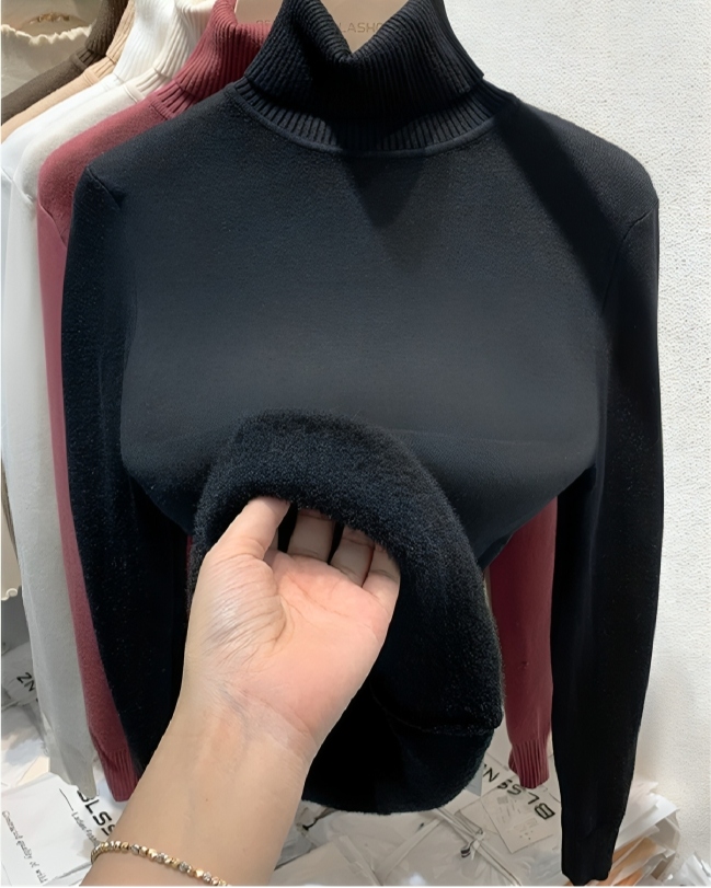 Mulonu® Winter Thick Plush Fleece Lined Knit Turtleneck Sweater