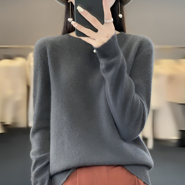 Mulonu® Women's sweater wool O-neck warm pullover top