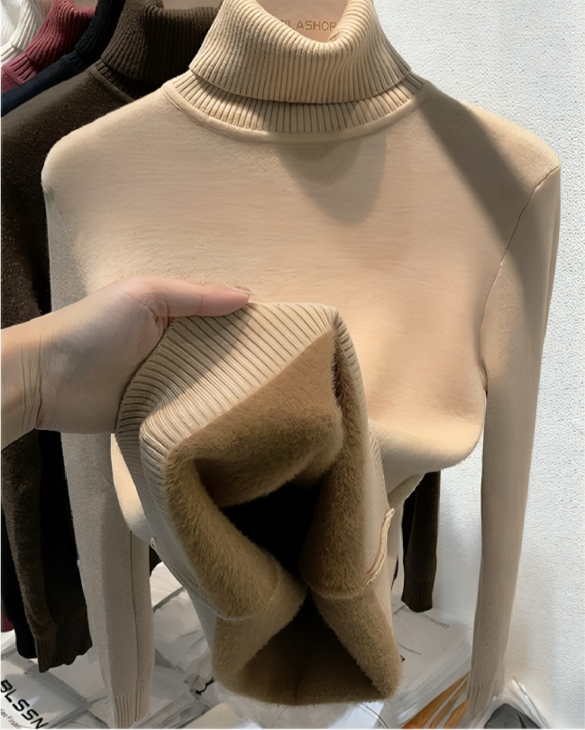 Mulonu® Winter Thick Plush Fleece Lined Knit Turtleneck Sweater