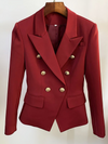 Mulonu® Top Quality Women Double Breasted Metal Buttons Blazer