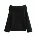 Mulonu® Women Off Shoulder Sweater Long Sleeve Knitted Pullover