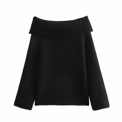 Mulonu® Women Off Shoulder Sweater Long Sleeve Knitted Pullover