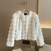 Mulonu® White Fur Coat for Women Fur Plush Collarless