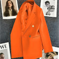 Mulonu® Blue Women Blazers long Office coat for women
