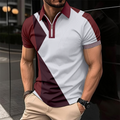 Martin™ casual fashion polyester button stripe polo shirt