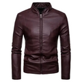 Mulonu® High Quality Stand Collar Men Leather Jacket