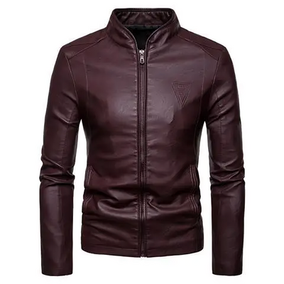 Mulonu® High Quality Stand Collar Men Leather Jacket