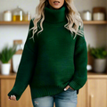 Mulonu® Loose Solid color Turtleneck Sweater for Women