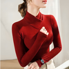 Mulonu® Winter Wool Hot Fleecing Female Sweater O-neck Long Sleeve