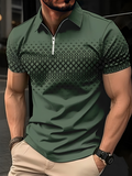 Martin™ 3D digital print zipper style polo shirt