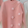 Mulonu® Mink Fleece 3D Flower Half High Collar Slim Women's Sweater