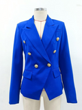 Mulonu® Top Quality Women Double Breasted Metal Buttons Blazer