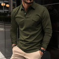 Mulonu® Long sleeve button-up polo shirt