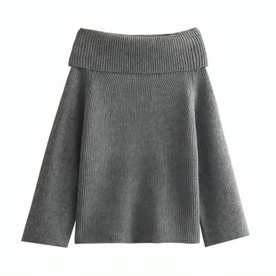 Mulonu® Women Off Shoulder Sweater Long Sleeve Knitted Pullover
