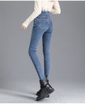 Mulonu® Winter Thermal High-Waist Skinny Jeans: Warm, Stretchy, and Stylish