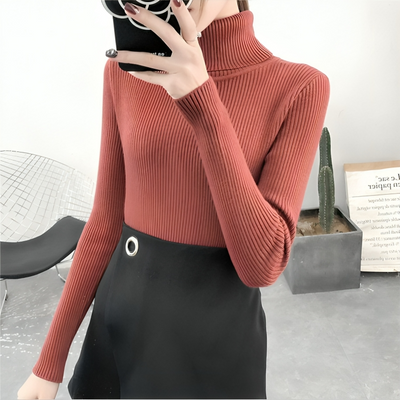 Mulonu® Turtleneck Women's Sweater Slim Bottoming Knitted Tops
