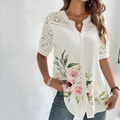 Mulonu® Casual Lace Woman Loose & Short Sleeve Blouse