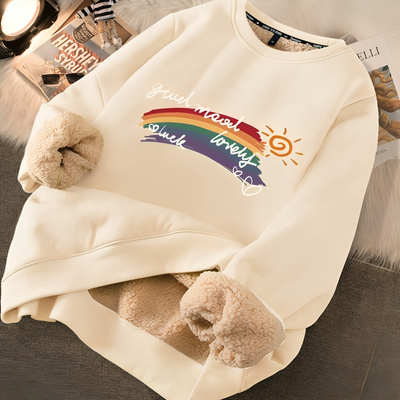 Mulonu® Printed Cute Fleece Warm Hoodies Women Loose Sweatshirts