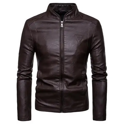 Mulonu® High Quality Stand Collar Men Leather Jacket