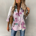 Mulonu® Women Printed Long Sleeve Loose Blouse Top