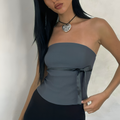 Mulonu® Casual Pullover Strapless Skinny Tank Tops