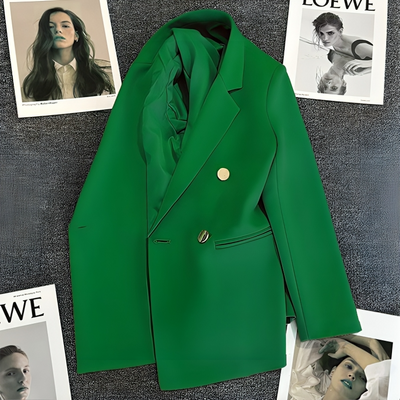 Mulonu® Blue Women Blazers long Office coat for women
