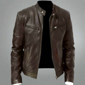 Mulonu® Biker Leather Windbreaker Leather Jacket for Men