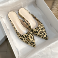 Mulonu® Leopard Mules Shoes For Women Slip On Square Heel