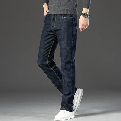 Mulonu® Stay Cozy in 2024: Men's Slim Warm Winter Jeans - Stretch Fleece