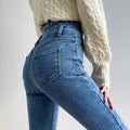 Mulonu® Winter Velvet High Waist Skinny Jeans: Warm, Slim Fit, and Stylish