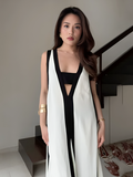 Mulonu® Wide Strip Deep V Sleeveless Women Maxi Dress