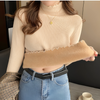 Mulonu® Winter Women Ruffles Mock Neck Sweater Thicken Fleece Warm