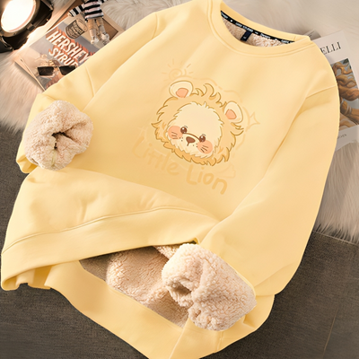 Mulonu® Printed Cute Fleece Warm Hoodies Women Loose Sweatshirts