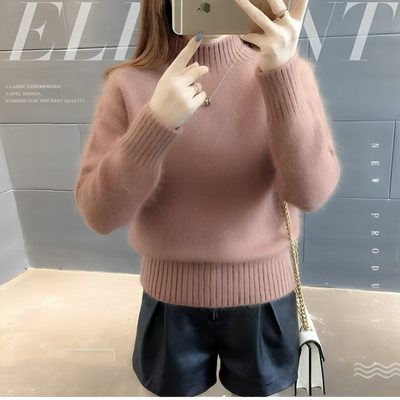 Mulonu® Mink Fleece Long Sleeve Slim Fit Women's Sweater