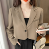 Mulonu® Cropped Women Blazers Long Sleeve Up Suit Jacket