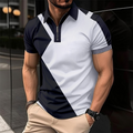 Martin™ casual fashion polyester button stripe polo shirt